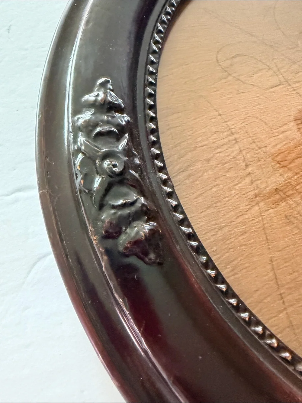 Antique Ornate Oval Wall Wooden Picture Frame 8x10” (12x14”) Dark Brown